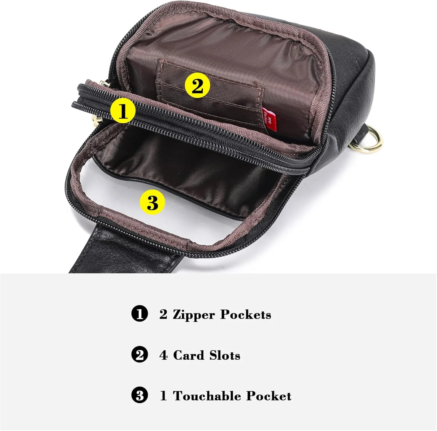 AOCINA INICAT Small Sling Bag Crossbody Vegan Leather Fanny Packs for Women Fashionable Chest Bag for Travel