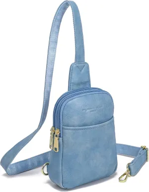 AOCINA INICAT Small Sling Bag Crossbody Vegan Leather Fanny Packs for Women Fashionable Chest Bag for Travel