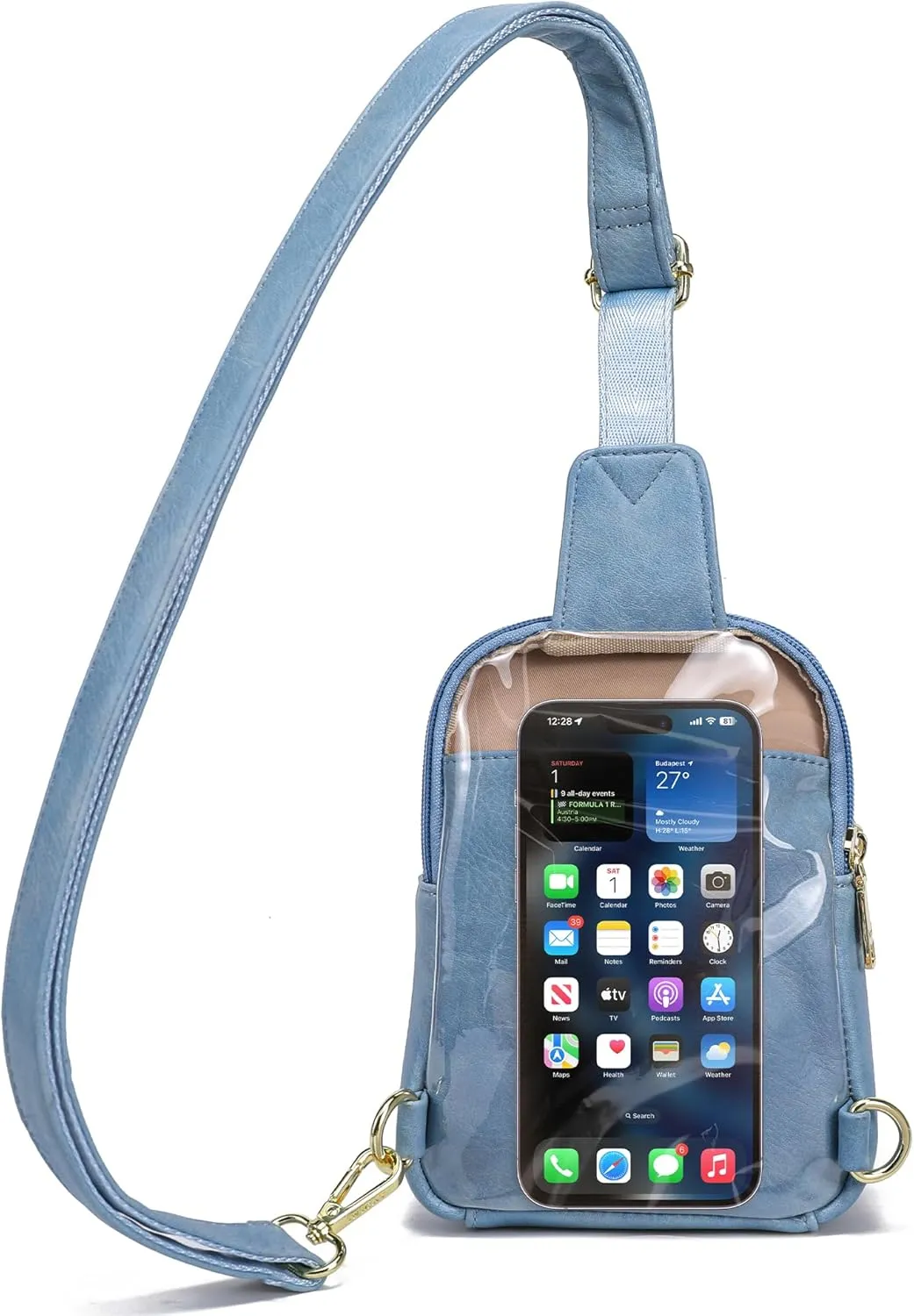 AOCINA INICAT Small Sling Bag Crossbody Vegan Leather Fanny Packs for Women Fashionable Chest Bag for Travel