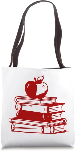 Apples on a book, wisdom, book, clever, unique, casual, cute Tote Bag
