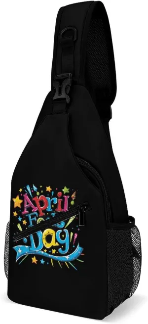 April Fool's Day Crossbody Bag Over Shoulder Sling Backpack Casual Cross Chest Side Pouch 38x20cm