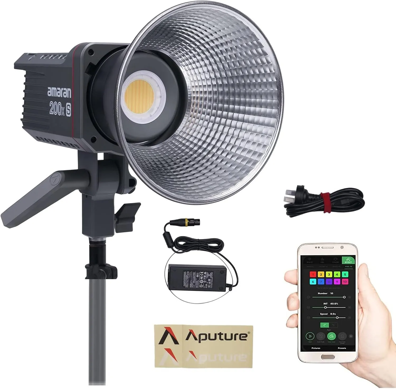 Aputure Amaran 200x S 200xs 200x-s 200W Bi-Color LED Video Light, DC/AC Power Supply, Bluetooth App Control, CRI95  TLCI98 , 9 Lighting Effects for Filmmaking Studio Photography (200x Upgrade 2023)