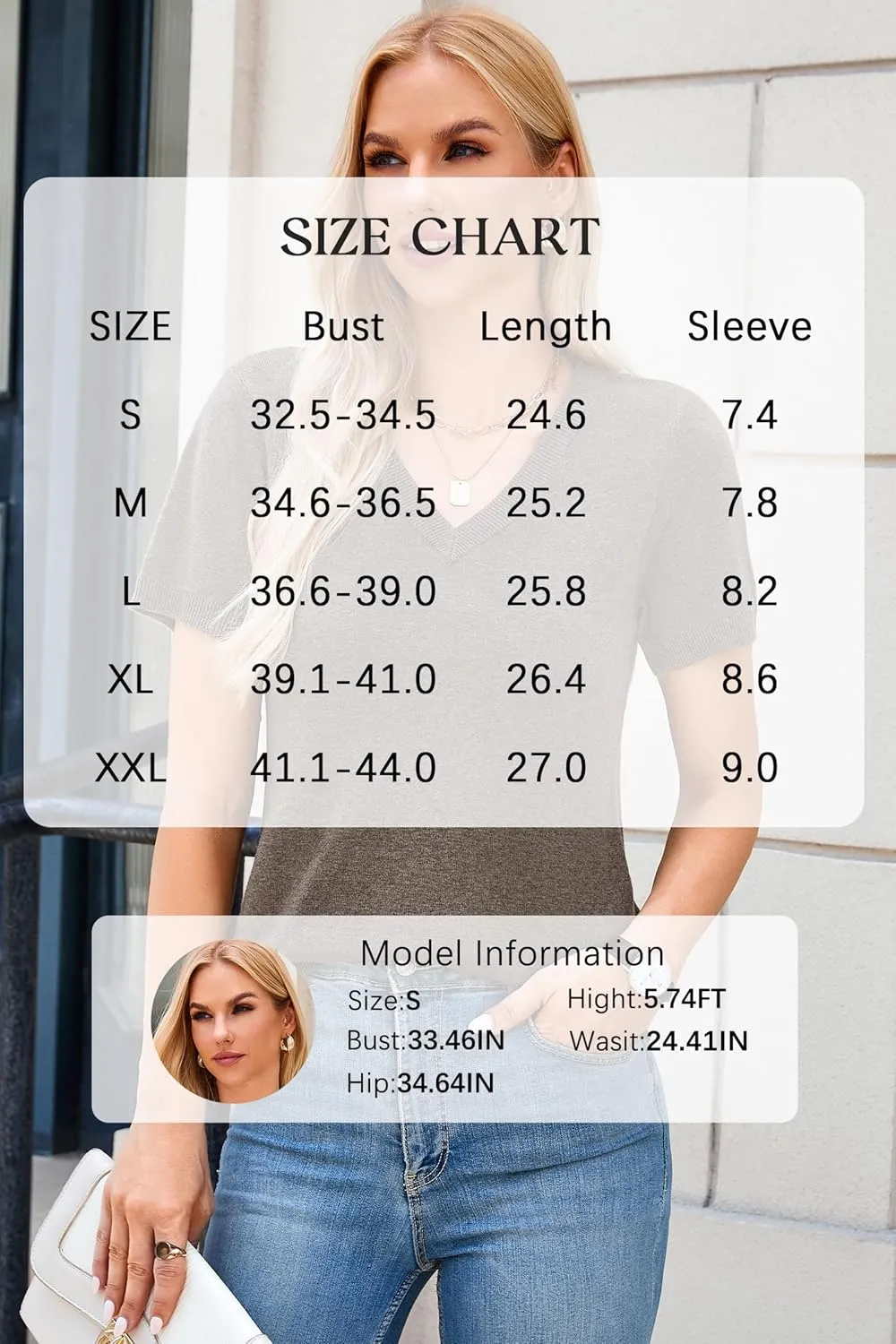 Arach&Cloz 2025 Womens Wool Blend Sweater Soft V Neck Short Sleeve Spring Fashion Pullover Tops Business Casual Outfits