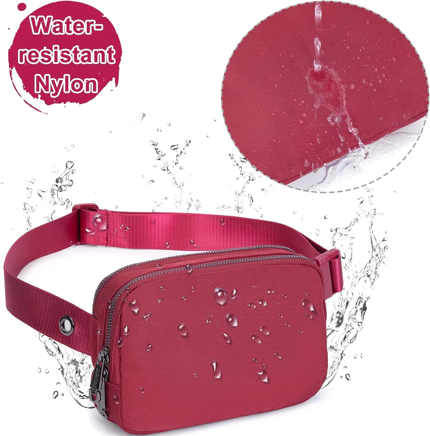 AROME Mini Belt Bag for Women, Fashion Waist Packs Fanny Pack Crossbody Bags with Strap Extender for Women Men, Waterproof Waist Bag Hip Bum Bag for Casual Travel Running Hiking Outdoor Sports