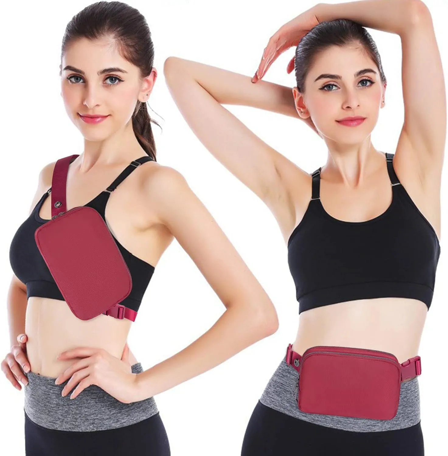AROME Mini Belt Bag for Women, Fashion Waist Packs Fanny Pack Crossbody Bags with Strap Extender for Women Men, Waterproof Waist Bag Hip Bum Bag for Casual Travel Running Hiking Outdoor Sports