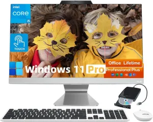 ASUS All-in-One Computer with 23.8'' FHD Touchscreen, Windows 11 Pro, Lifetime Office License, Core i5-1235U(up to 4.4 GHz), AI Noise-Canceling Technology, Wi-Fi 6, 720p Camera (64GB RAM, 2TB SSD)