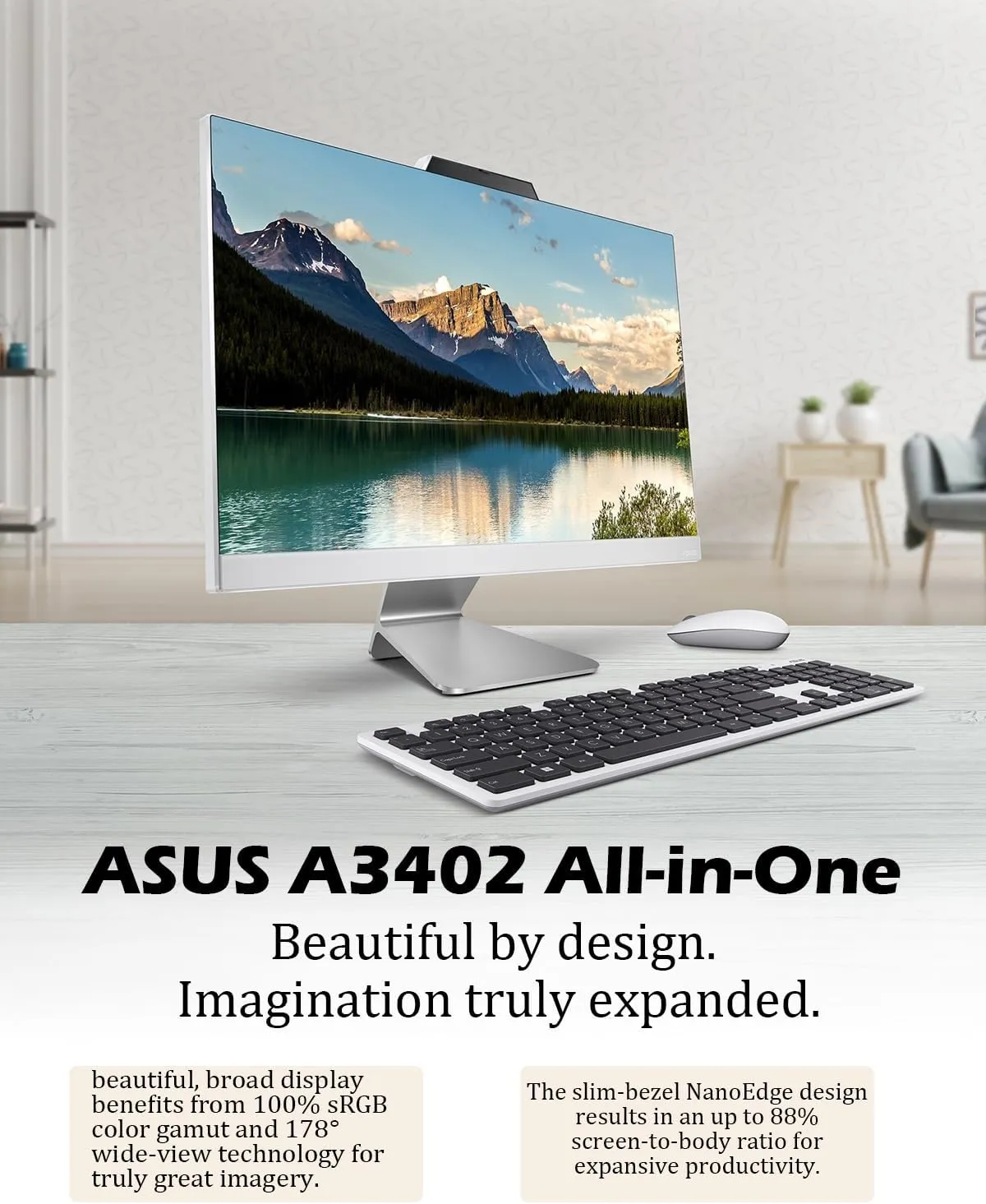 ASUS All-in-One Computer with 23.8'' FHD Touchscreen, Windows 11 Pro, Lifetime Office License, Core i5-1235U(up to 4.4 GHz), AI Noise-Canceling Technology, Wi-Fi 6, 720p Camera (64GB RAM, 2TB SSD)