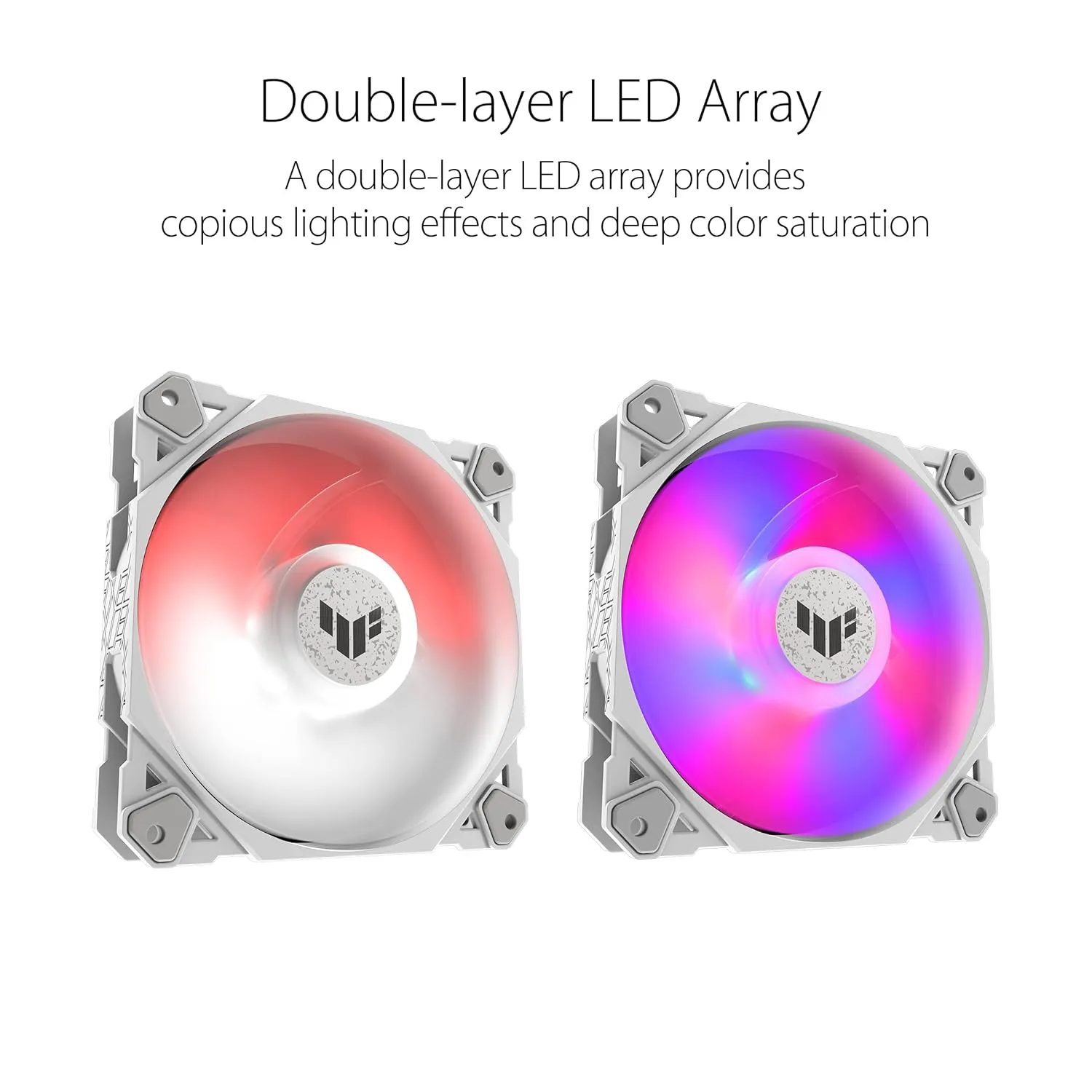 ASUS TUF Gaming TF120 ARGB White Edition (3-Pack) 3-Pin Customizable LEDs Blade, Advanced Fluid Dynamic Bearing