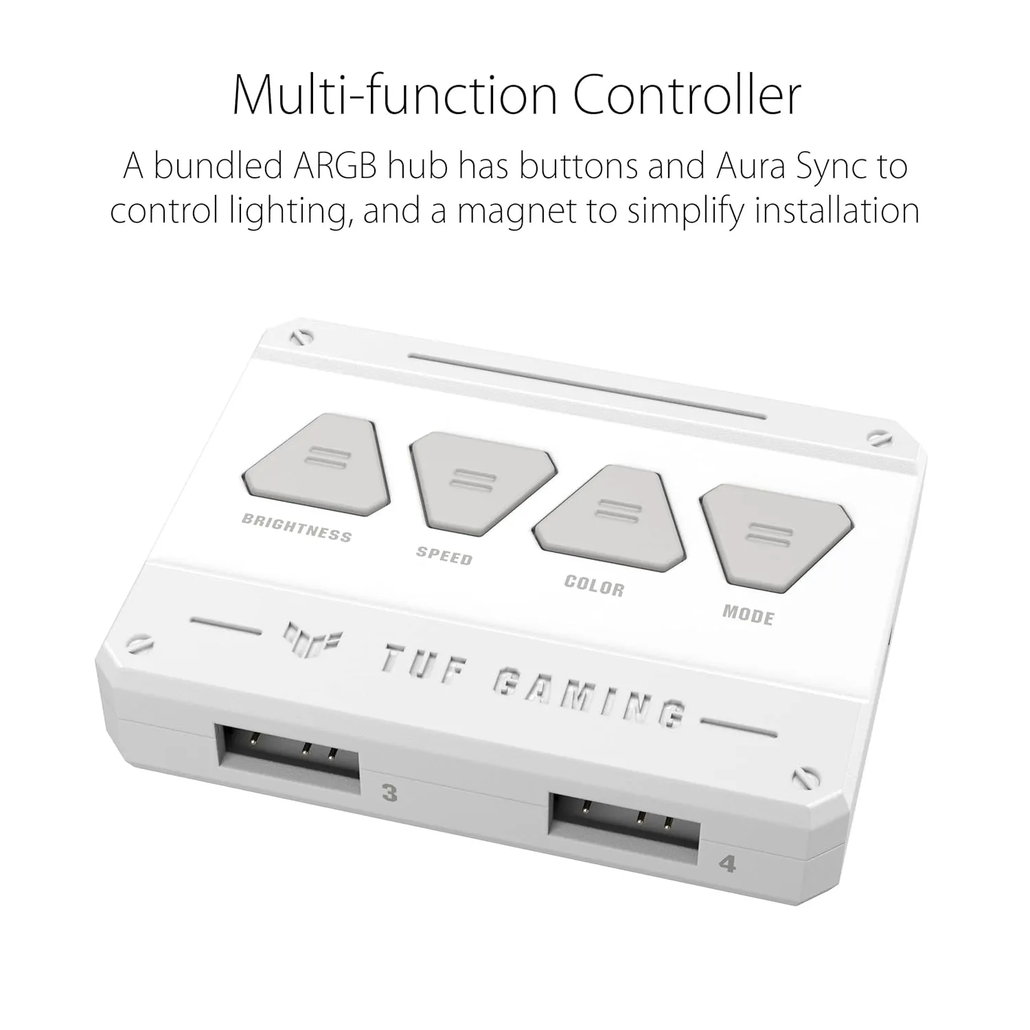 ASUS TUF Gaming TF120 ARGB White Edition (3-Pack) 3-Pin Customizable LEDs Blade, Advanced Fluid Dynamic Bearing