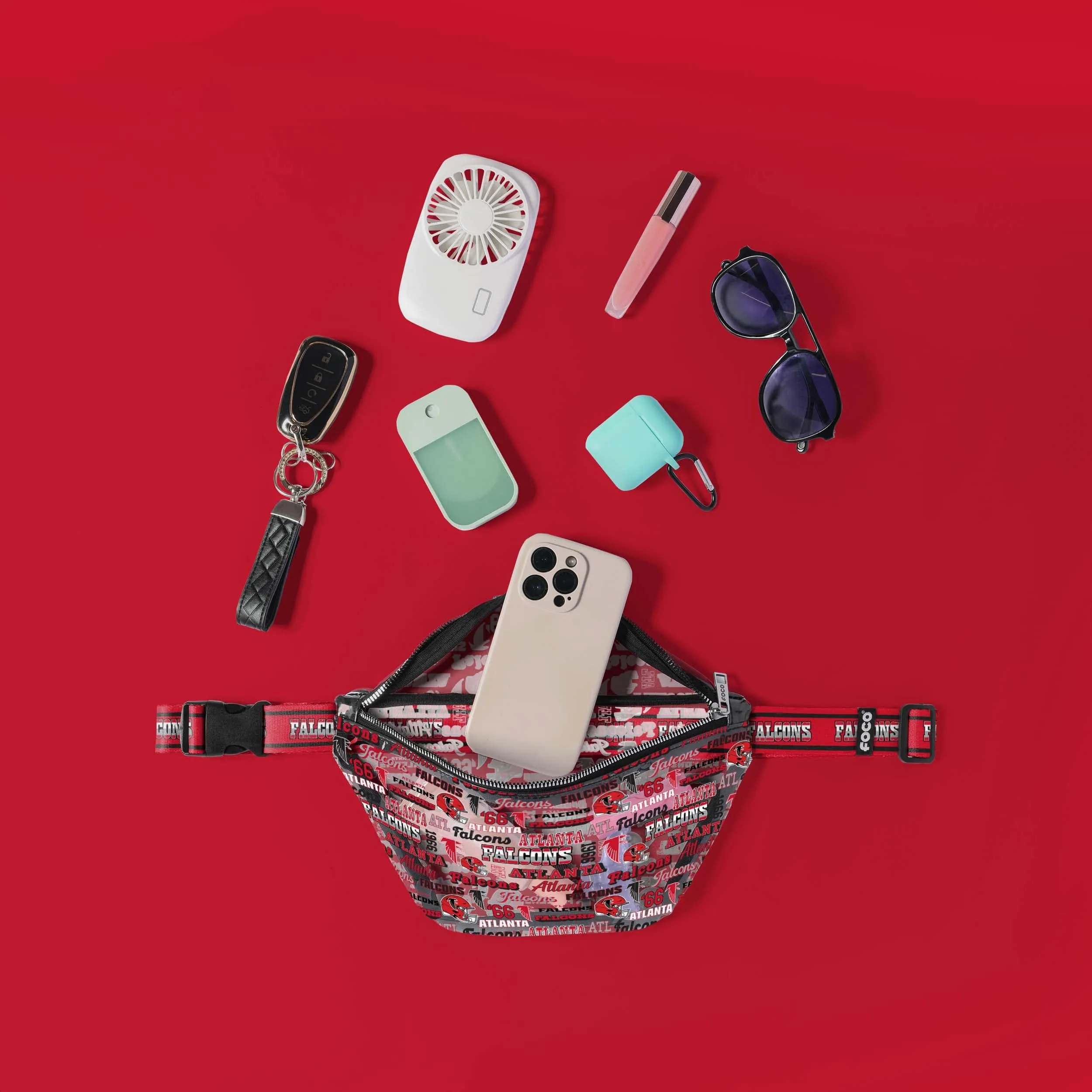 Atlanta Falcons Repeat Retro Print Clear Fanny Pack