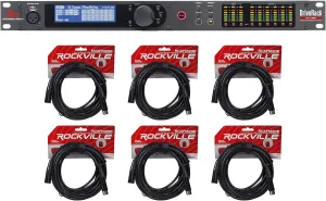 Audiosavings Bundle: (6) Rockville RCXFM20E-B 20 Foot Female to Male XLR Mic Cable Bundle with DBX VENUE360 VENU 360 DriveRack 3x6 PA Speaker Sound Processor System APP (7 Items)