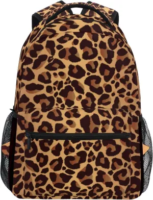 AUUXVA Animal Leopard Print Backpack College School Book Shoulder Bag Travel Daypack for Boys Girls Man Woman