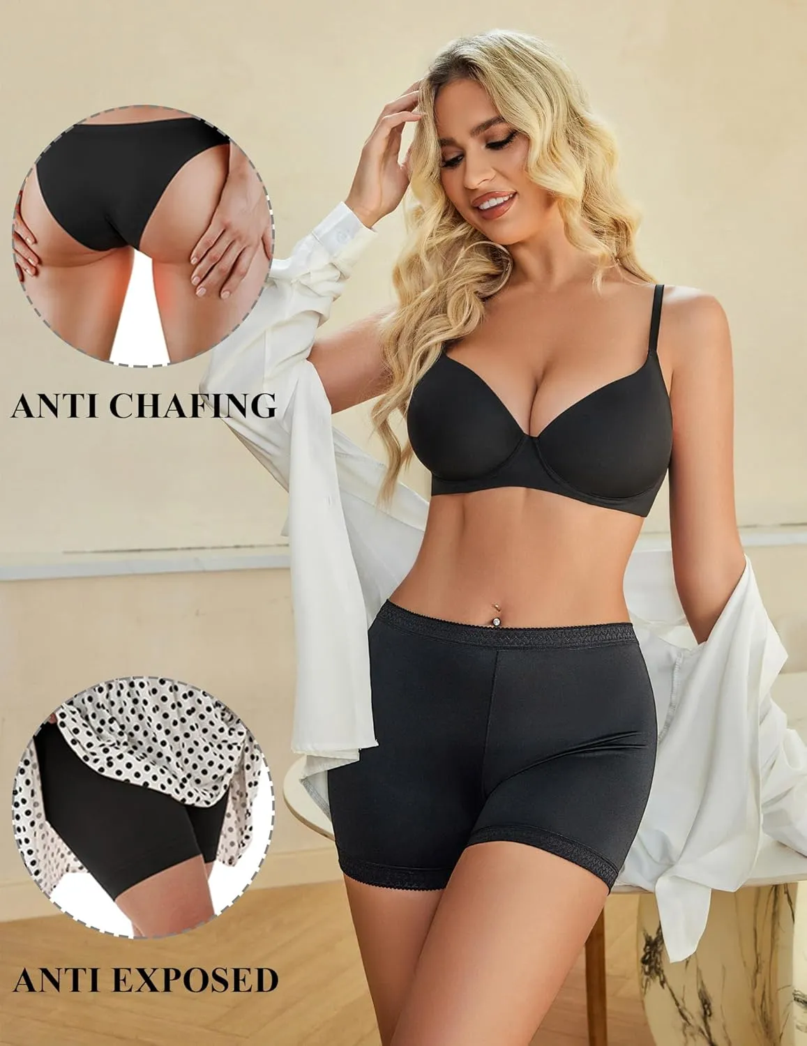 Avidlove Women's Slip Shorts for Under Dresses Seamless Under Shorts Smooth Shaping Boyshorts Panties Anti Chafing Underwear