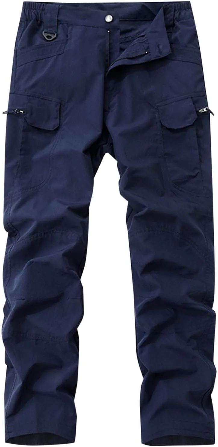 Aymnlox Mens Baggy Cargo Pants Casual Solid Straight Leg Pants Fashion Workout Hiking Joggers Fall Outdoor Pants with Pockets