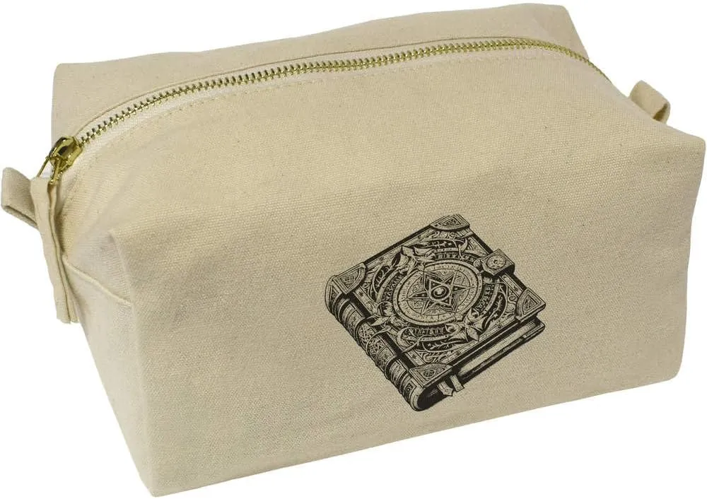 Azeeda 'Magical Spell Book' Canvas Wash Bag/Makeup Case (CS00038173)