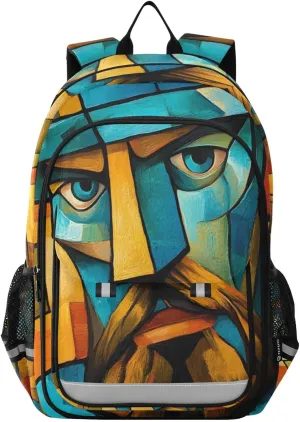 Backpack Art Don Quixote for Men Women Travel Laptop Daypack Shoulder Bag Book Bag Cool Funny Cute Backpack with Reflective Strip 12.9 ×17.7 In