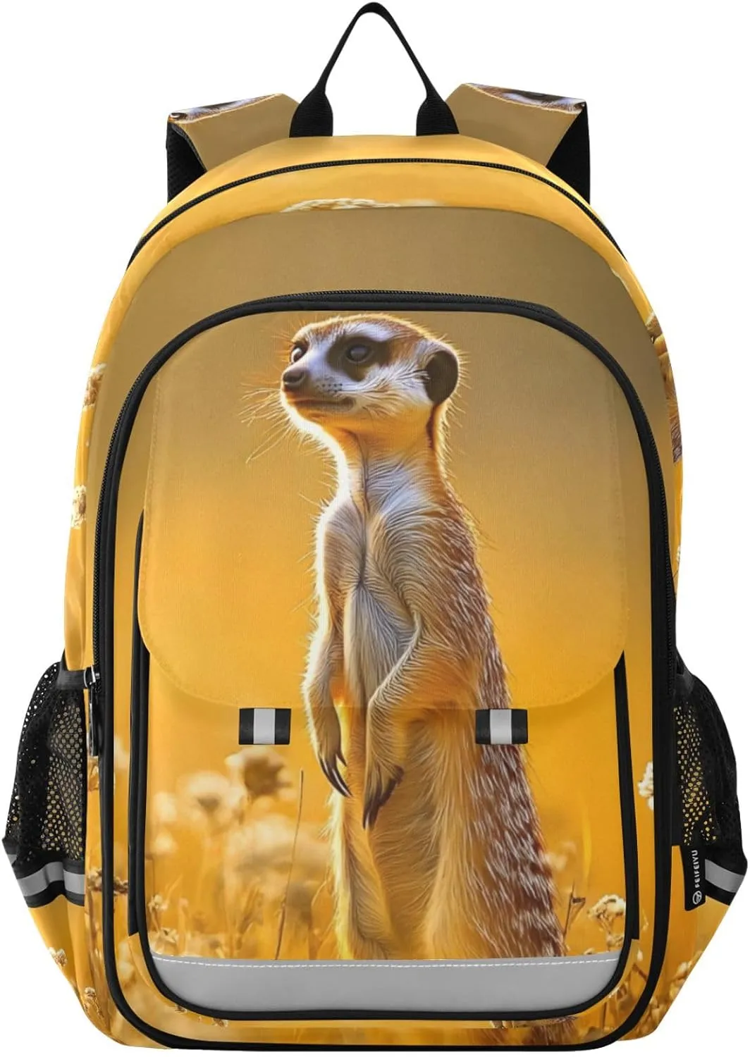 Backpack Cute Pika Grassland Travel Laptop Daypack Shoulder Bag Book Bag Daypack with Reflective Strip 12.9 ×17.7 In