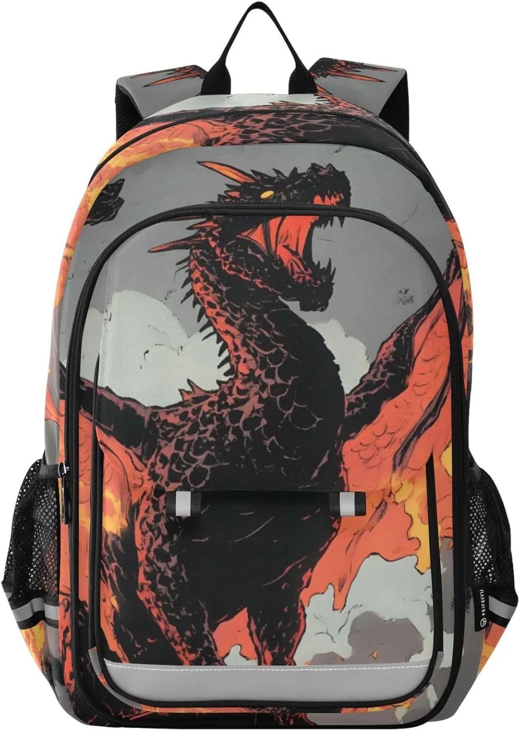 Backpack Dragon Roar Comic for Women Men Travel Laptop Daypack Shoulder Bag Book Bag Daypack with Reflective Strip 12.9” × 17.7”