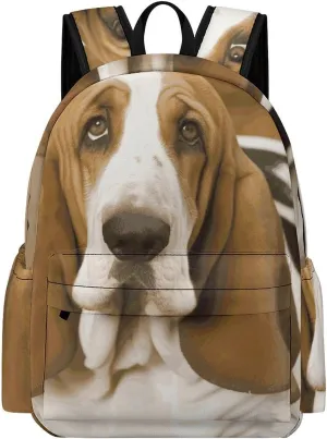 Backpack For Women Men Casual Travel Daypacks Basset Hound Rucksuck For Work Cute Laptop Backpack
