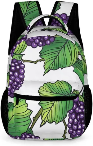 Backpack for Women Men Casual Travel Daypacks Hand Drawn Mulberries Rucksuck for Work Cute Laptop Backpack
