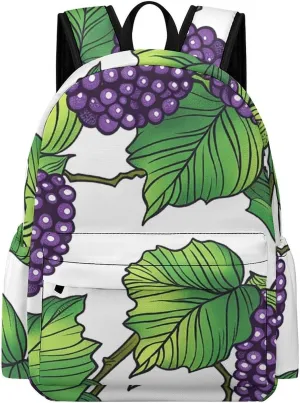 Backpack For Women Men Casual Travel Daypacks Hand Drawn Mulberries Rucksuck For Work Cute Laptop Backpack