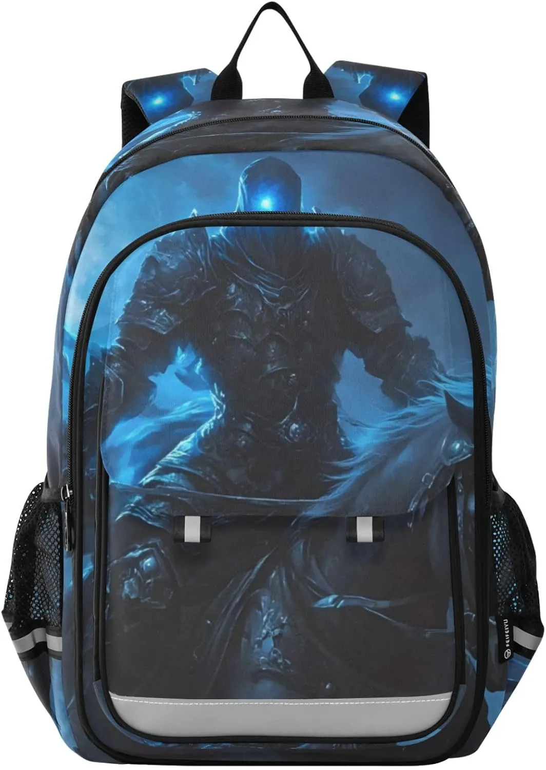 Backpack Knight Death Horse for Women Men Travel Laptop Daypack Shoulder Bag Book Bag Daypack with Reflective Strip 12.9” × 17.7”