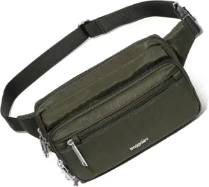 Baggallini Securtex Anti-Theft Belt Fanny Pack for Women RFID Wallet Locking Zipper-Travel Bag Crossbody Purse