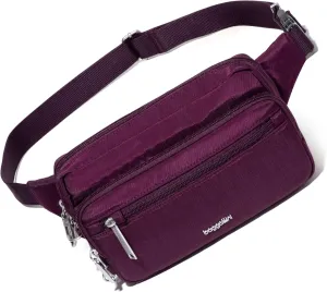 Baggallini Securtex Anti-Theft Belt Fanny Pack for Women RFID Wallet Locking Zipper-Travel Bag Crossbody Purse