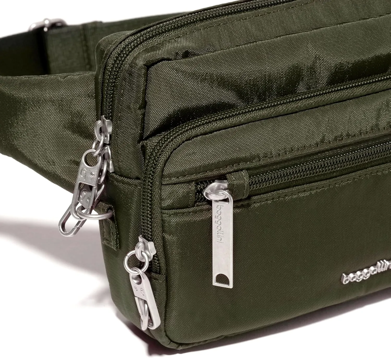 Baggallini Securtex Anti-Theft Belt Fanny Pack for Women RFID Wallet Locking Zipper-Travel Bag Crossbody Purse