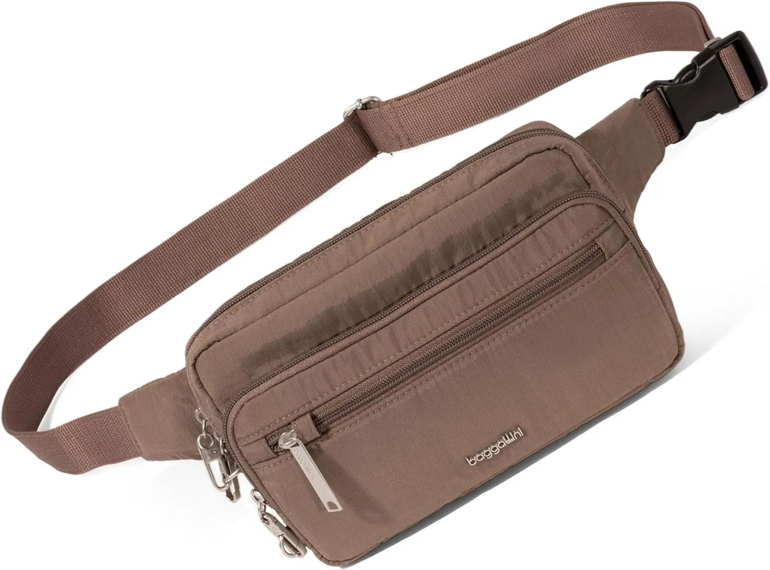 Baggallini Securtex Anti-Theft Belt Fanny Pack for Women RFID Wallet Locking Zipper-Travel Bag Crossbody Purse
