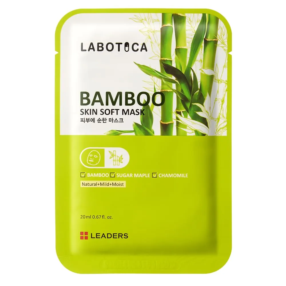 Bamboo Skin Soft Mask - Hydrating Face Mask for Even Skin Tone, Sensitive Skin, and Anti-Aging Korean Skincare (10 Sheets)
