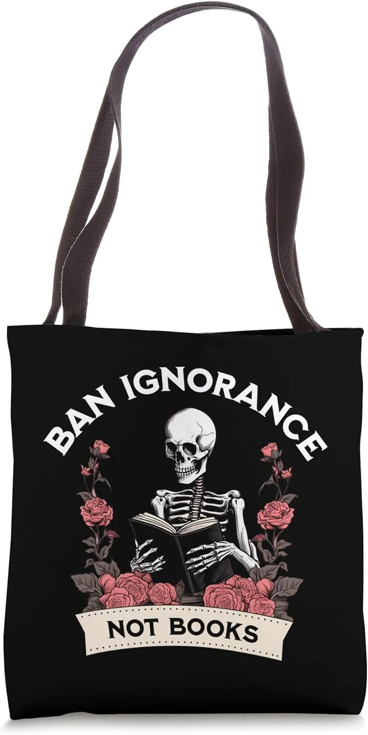 Ban Ignorance Not Books Book Lover Worm Teacher Tote Bag