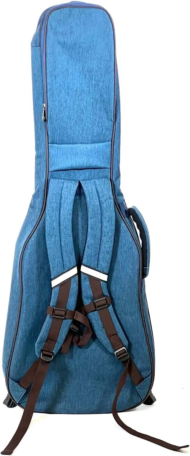 BARTON Electric Guitar Bag 15mm Padded Gig Bag Guitar Case 5 Pockets Quick Grip Handles Bag Dual Adjustable Shoulder Strap Electric Guitar Gig Bag Case (Blue Oxford)