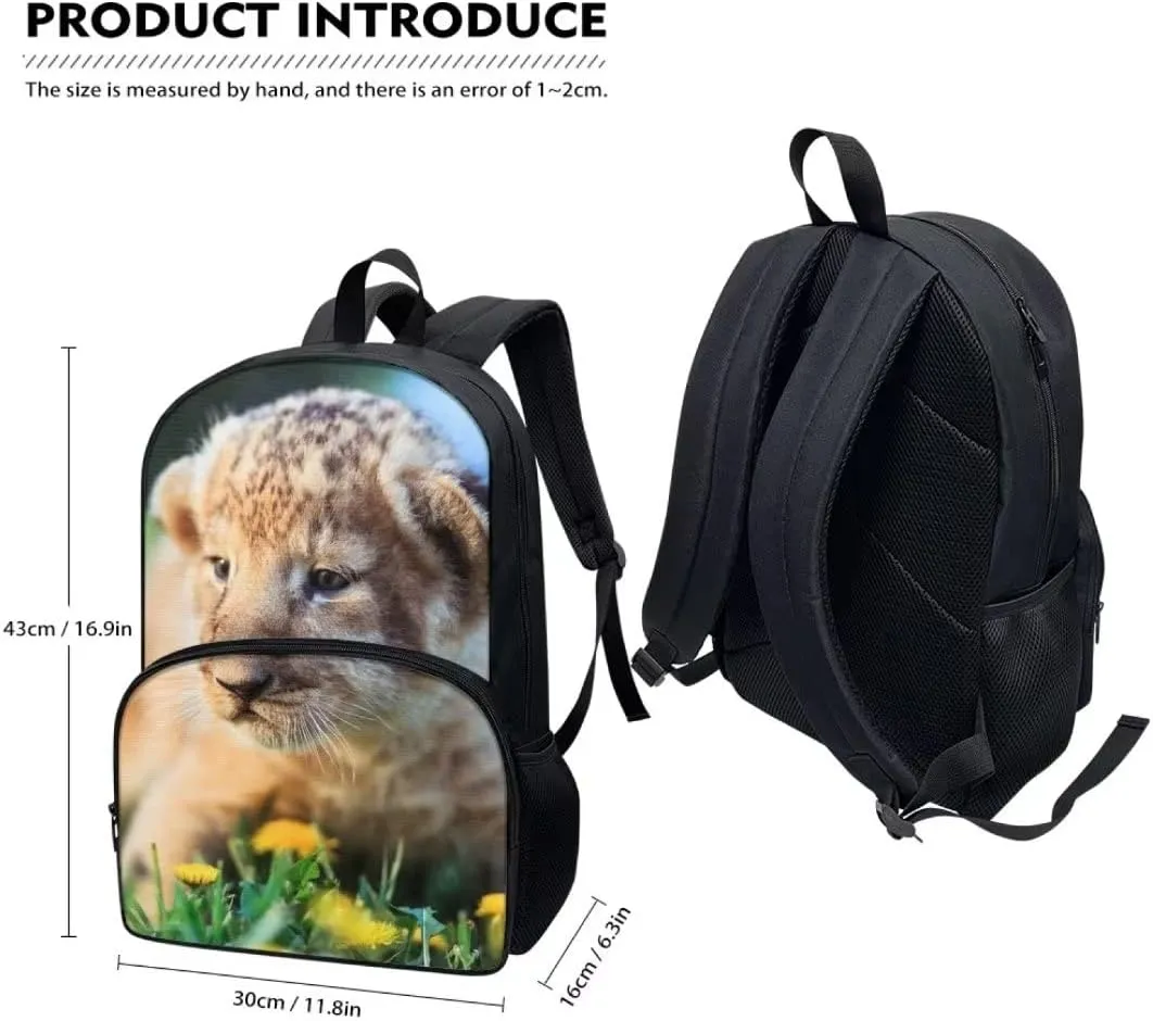 Beauty Collector African Lion Bookbag for School Backpack Animal Kids Travel Daypack Rucksack