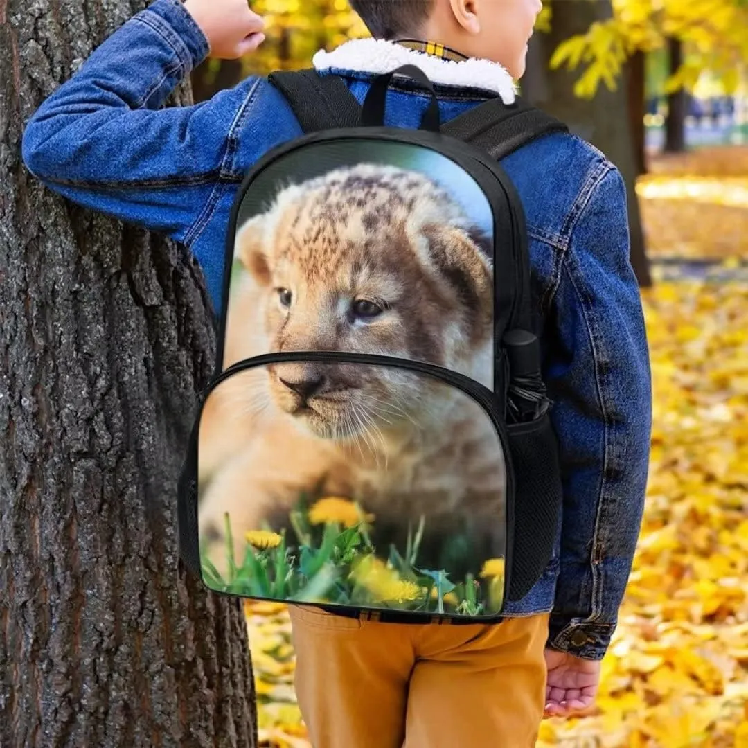 Beauty Collector African Lion Bookbag for School Backpack Animal Kids Travel Daypack Rucksack