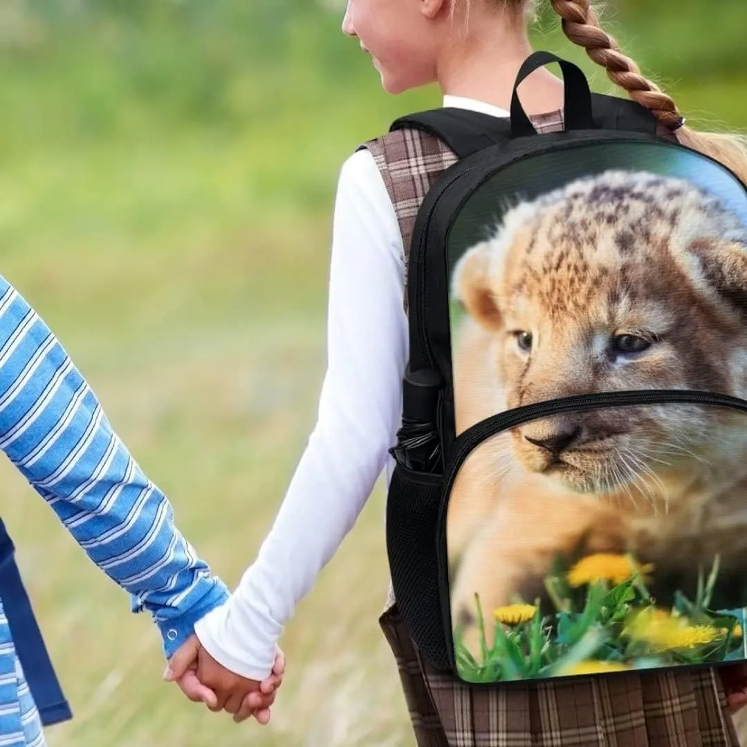 Beauty Collector African Lion Bookbag for School Backpack Animal Kids Travel Daypack Rucksack