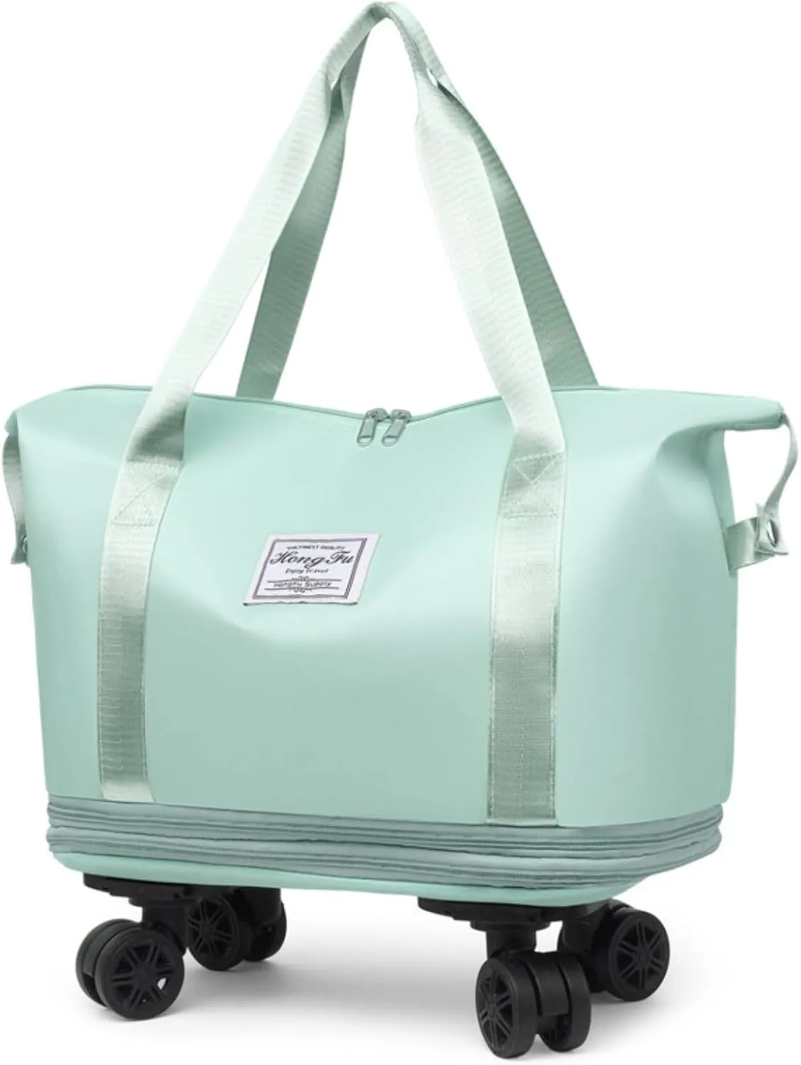 Beente Travel Bag With Wheels, 2025 New Beente Travel Bag with Removable Wheels, Expandable Large Capacity Bags (Green)