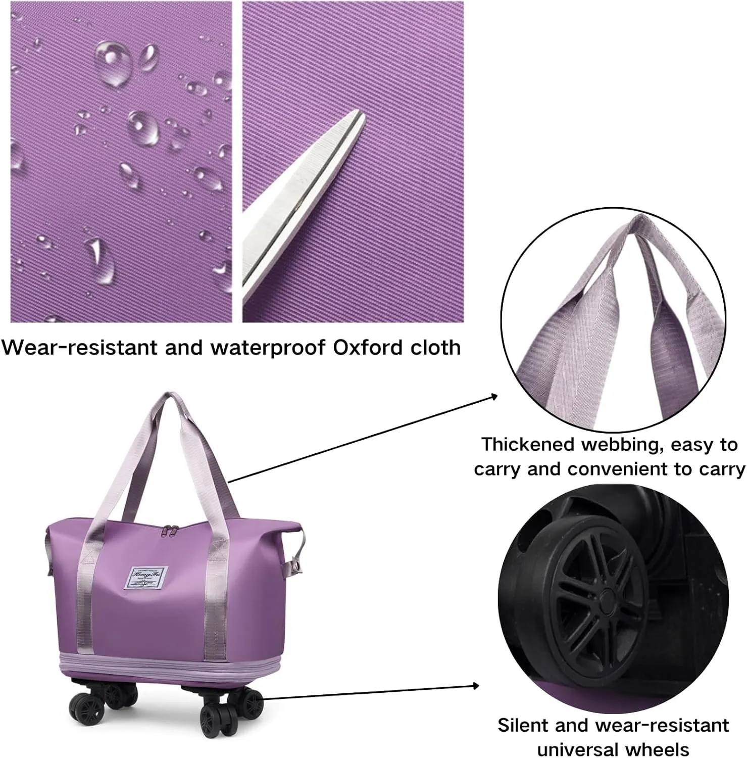 Beente Travel Bag With Wheels, 2025 New Beente Travel Bag with Removable Wheels, Expandable Large Capacity Bags (Green)