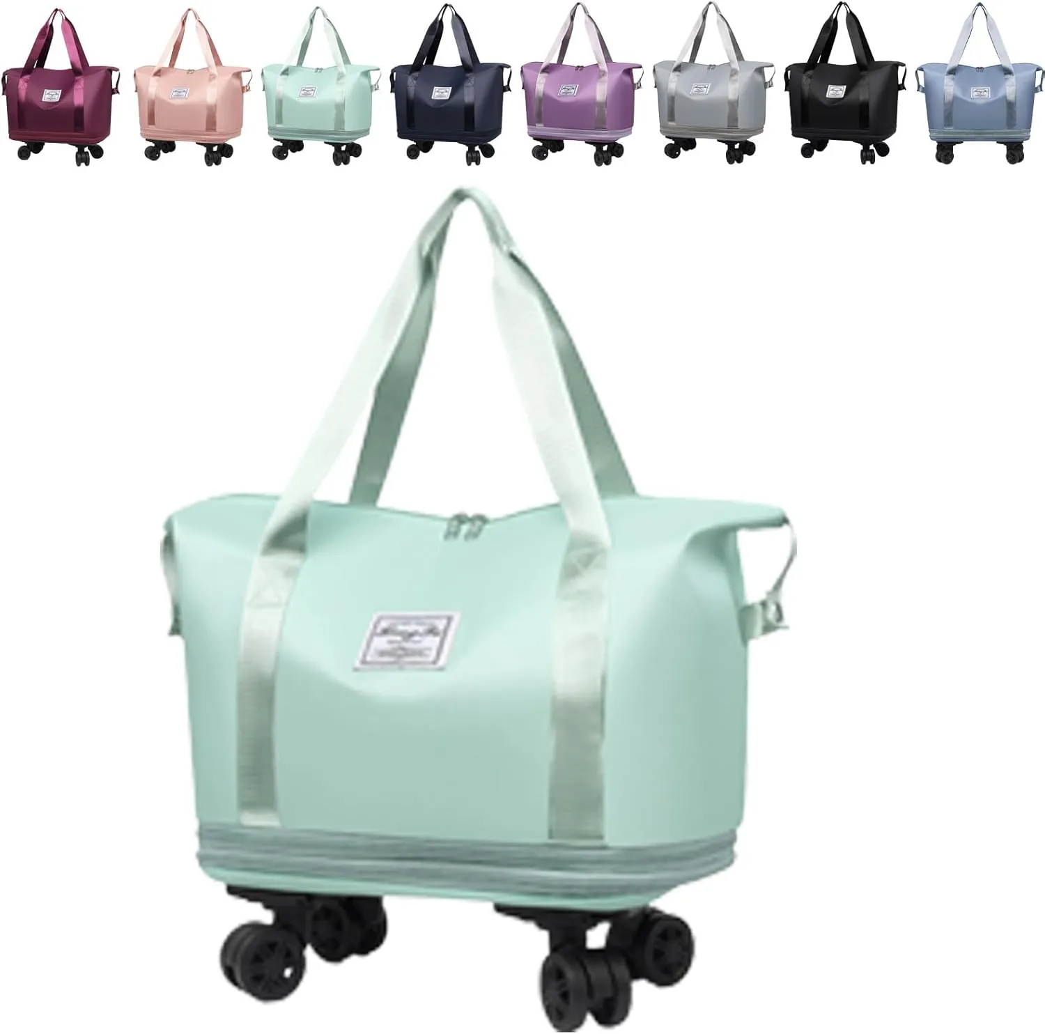 Beente Travel Bag With Wheels, 2025 New Large Capacity Travel Bag - Universal Wheel Removable, Camping, Weekend Trips (Green)