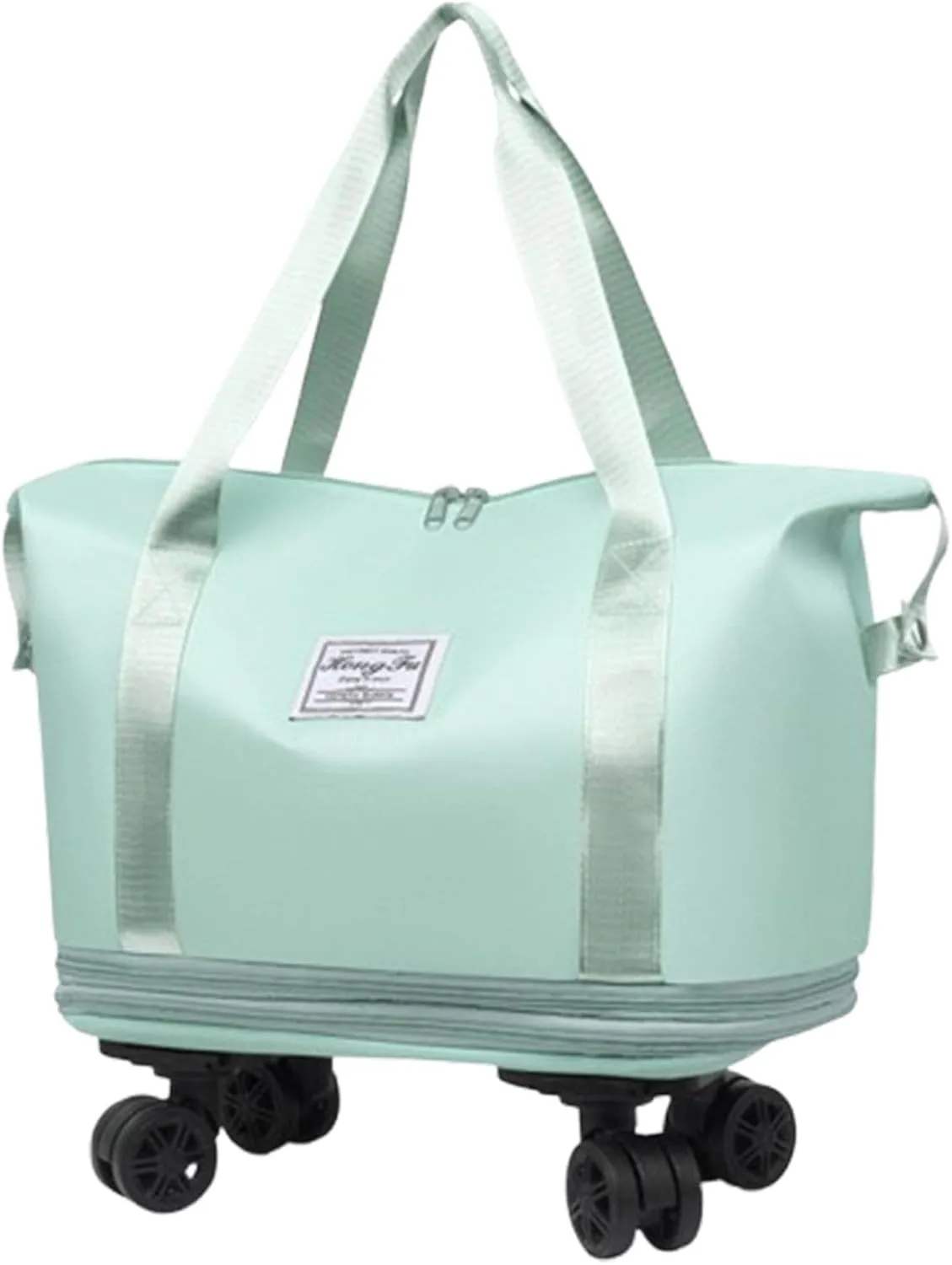 Beente Travel Bag With Wheels, 2025 New Large Capacity Travel Bag, Universal Wheel Removable, Expandable foldable duffel bag suitcase for Gym Camping Weekend Trips Business Travel (green)