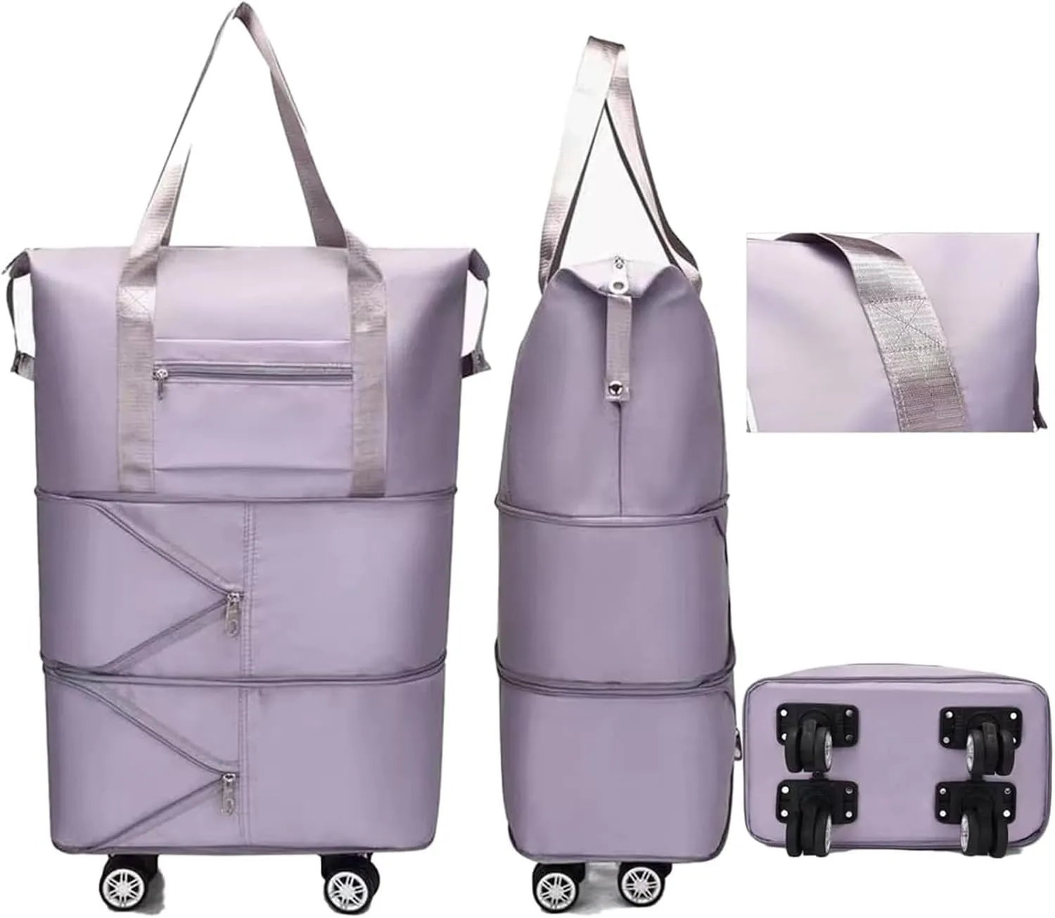 Beente Travel Bag With Wheels, new large capacity travel bag - universal wheel removable, Suitable for travel camping (Pink)