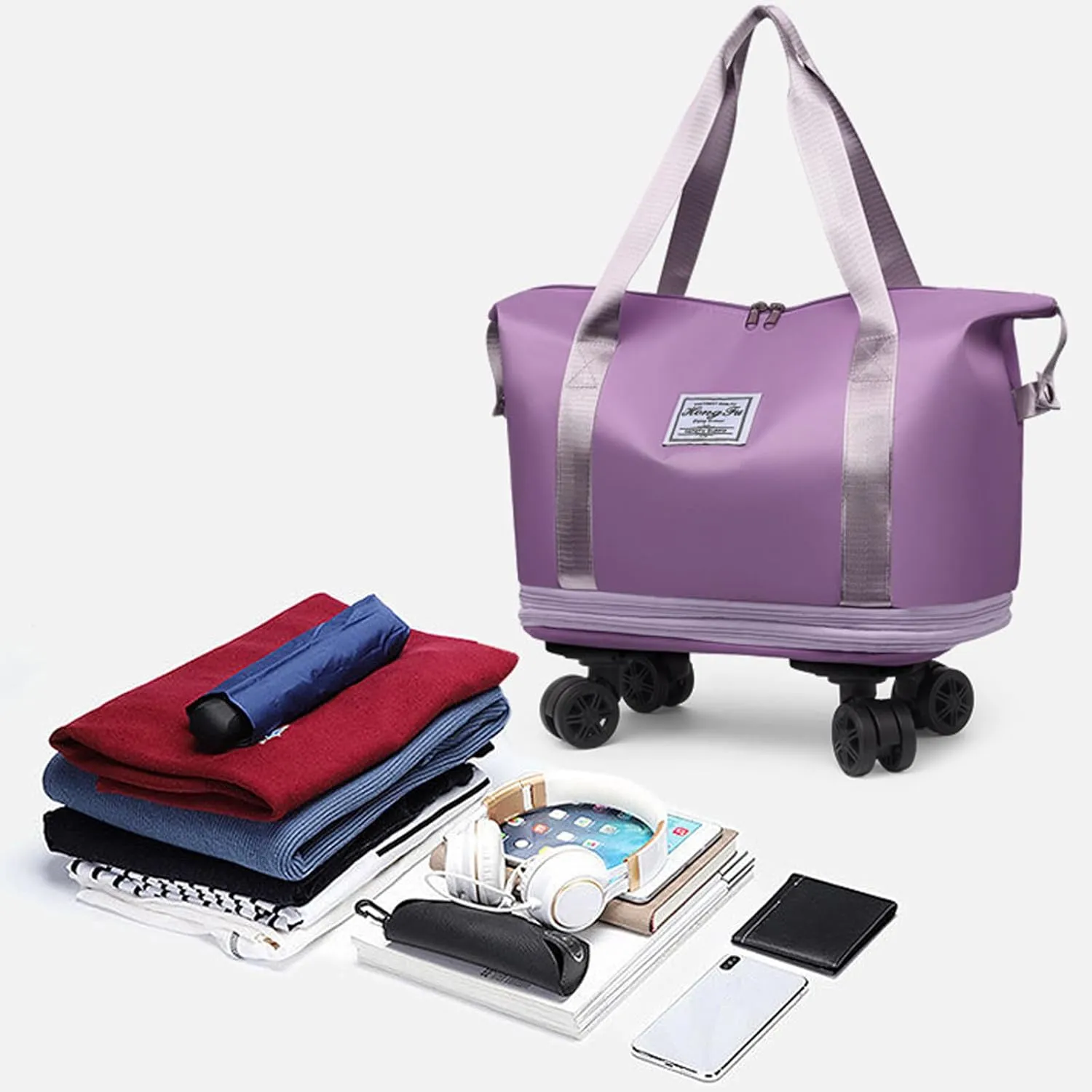 Beente/Kulken/Pepepo Travel Bag with Wheels, 2025 New Large Capacity Travel Bag - Universal Wheel Removable (Blue,One Size)