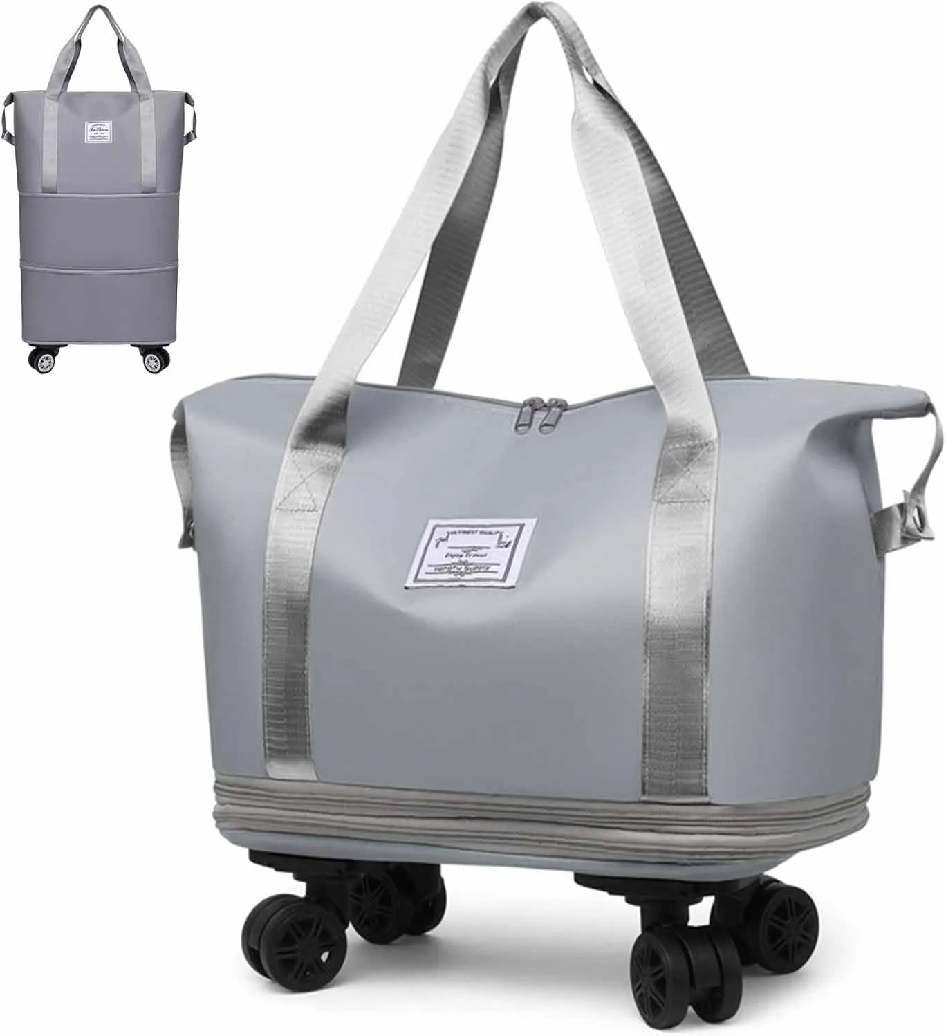 Beente/Kulken/Pepepo Travel Bag with Wheels, 2025 New Large Capacity Travel Bag - Universal Wheel Removable (Gray,One Size)