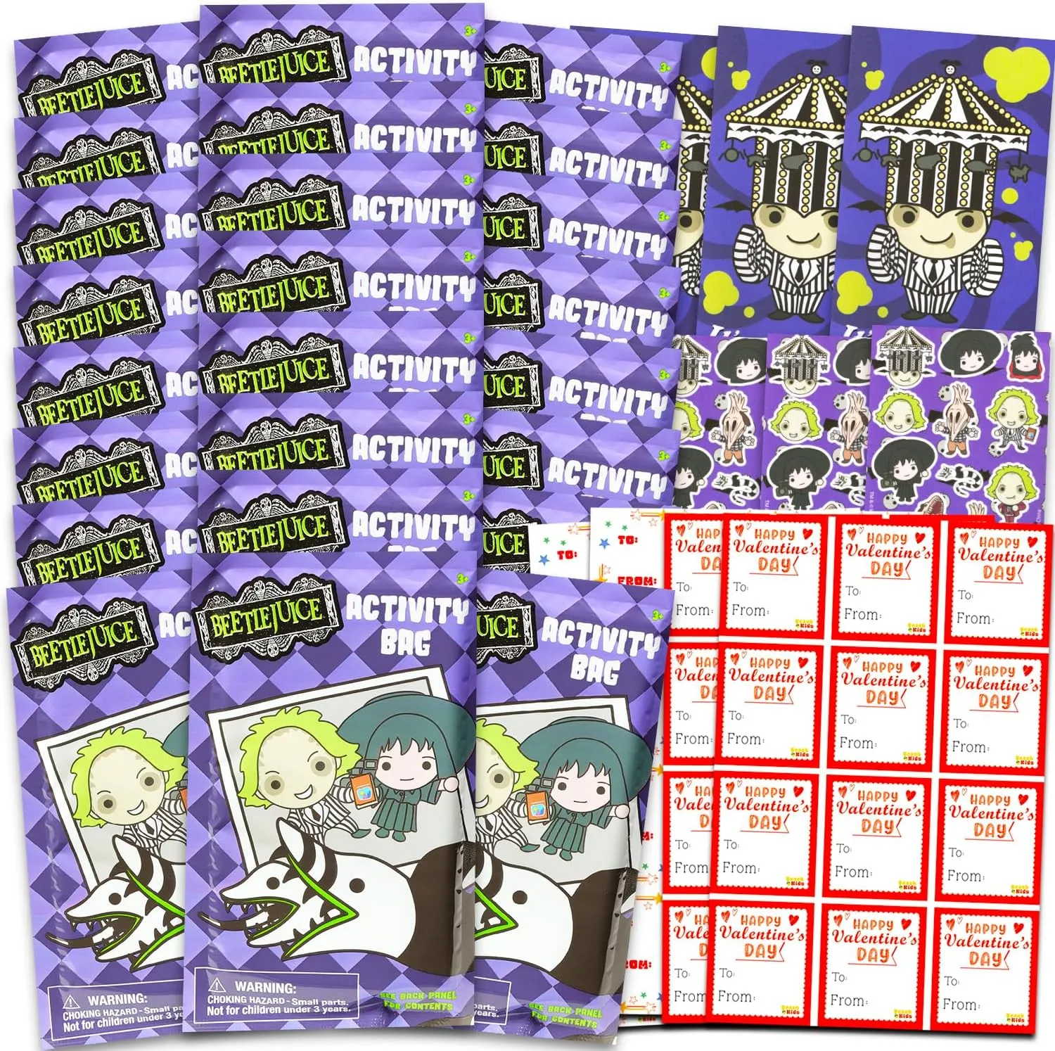 Beetlejuice Party Supplies Classroom Gift Exchange Bundle - 24 Beetlejuice Mini Coloring Activity Books for School, Stickers | Kids Party Favors