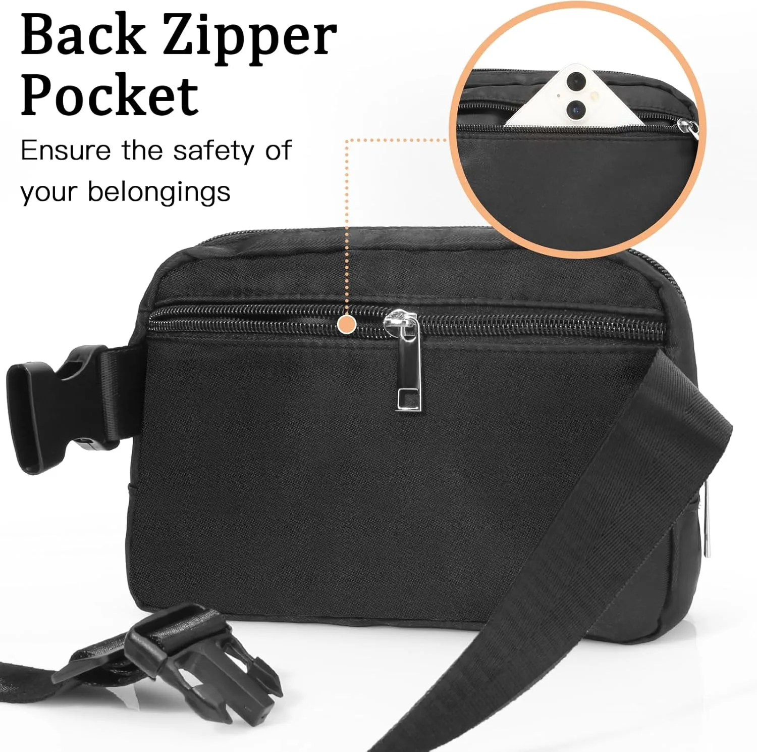 Belt Bag Fanny Pack with Initial Letter Patch, Crossbody Bags for Teen Adult Girl Women, Personalized Gifts for 8 9 10 11 12 13 Year Old Girl, Fashion Waist Packs, Birthday Gift Idea, Black I