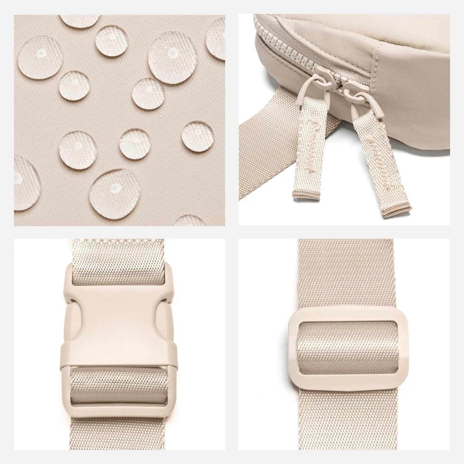 Belt Bag for Women Two-Way Zipper Cross Body Fanny Pack Fashion Waist Packs Everywhere Belt Bag with Adjustable Strap Gifts for Teen Girls Women Men (Beige)