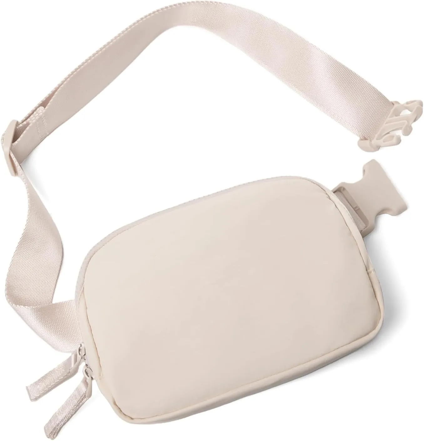 Belt Bag for Women Two-Way Zipper Cross Body Fanny Pack Fashion Waist Packs Everywhere Belt Bag with Adjustable Strap Gifts for Teen Girls Women Men (Beige)