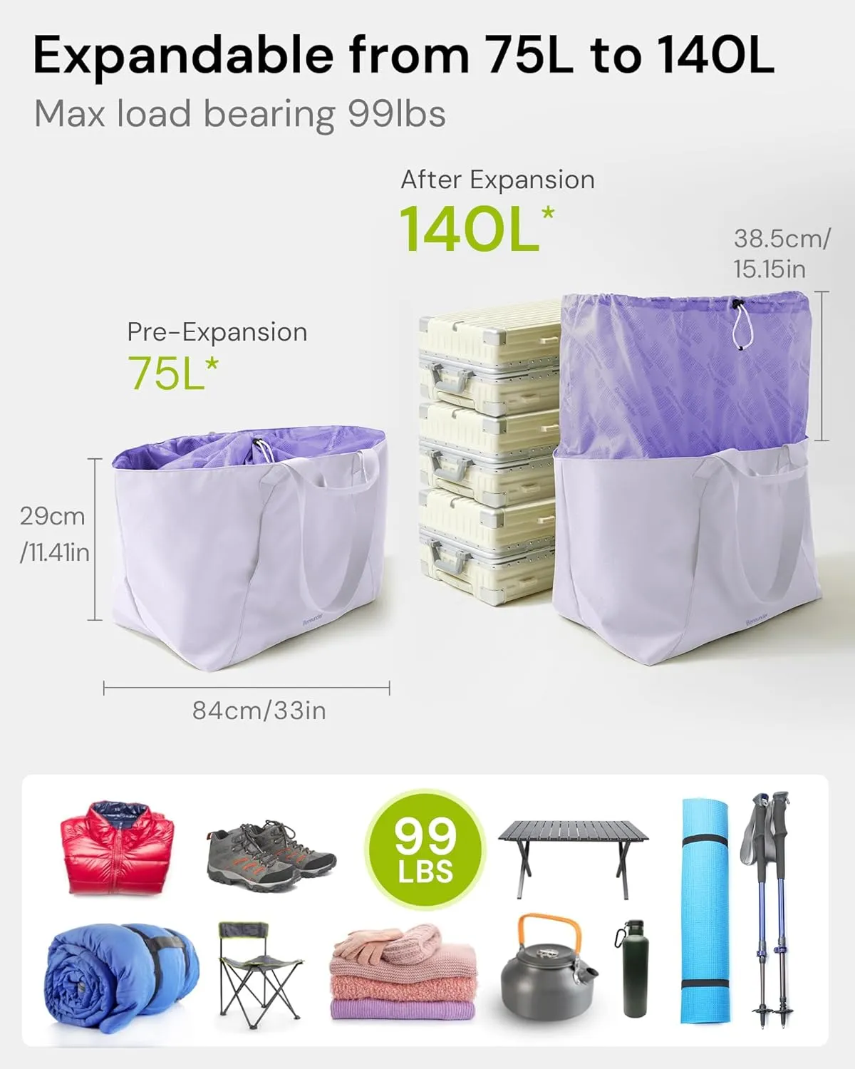 BENEUNDER Tote Bag for Women, Foldable Gym Tote Bag, Beach Tote Bag, Lightweight Shoulder Bag for Travel, Work, Sports(Large/Extra Large)