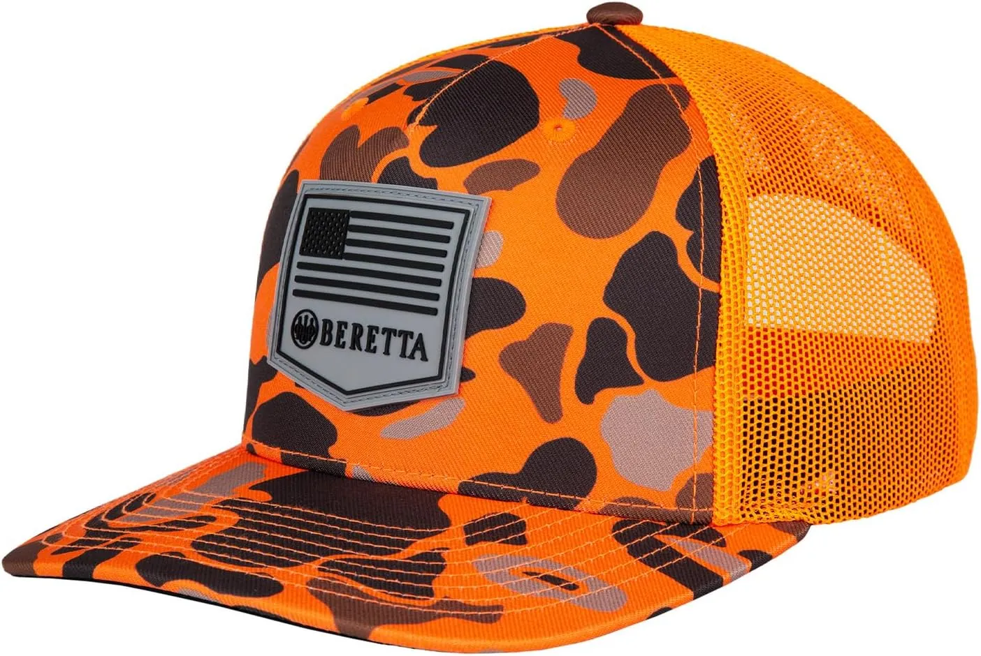 Beretta Men's PM Trucker Breathable Lightweight Outdoor Casual Baseball Cap with Adjustable Snapback - One Size Fits Most