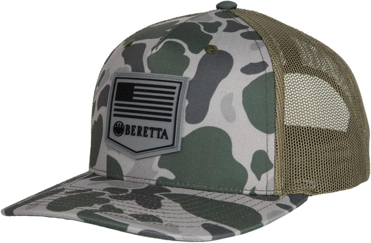 Beretta Men's PM Trucker Breathable Lightweight Outdoor Casual Baseball Cap with Adjustable Snapback - One Size Fits Most